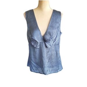 Banana Republic Blue & Cream Patterned Blouse